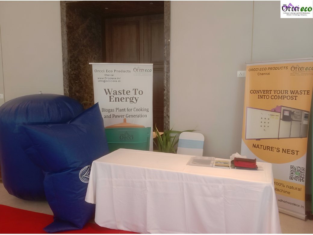 OrcciEco's tweet photo. Waste isn't a liability; it's an asset.

Proud to showcase ORCCI’s on-site tech at the EPTRI workshop in Hyderabad! From Biogas to 3D-printed digesters, we’re making SWM 2026 compliance simple and profitable for Bulk Waste Generators.

Every town is our own. https://t.co/3bzNceC3Qq