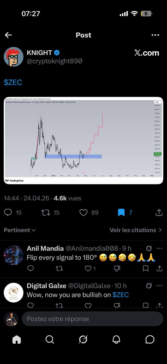 Cant make this up #ZEC #ZCASH 

x.com/cryptoknight89…