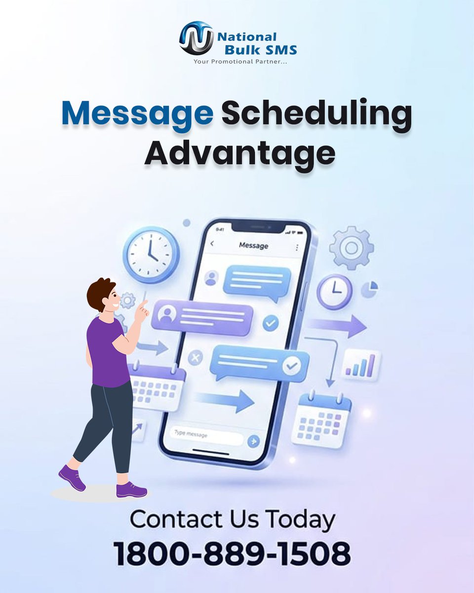 nationalbulksms's tweet image. ⏰ Message Scheduling Advantage

⚡ Sends messages automatically
📅 Reach customers at the right time
💻 Saves manual work
📊 Improves campaign consistency

Plan once, deliver on time.

#MessageScheduling ⏰ #TimeSaving 💻 #SMSMarketing 📊 #Nationalbulksms 🚀