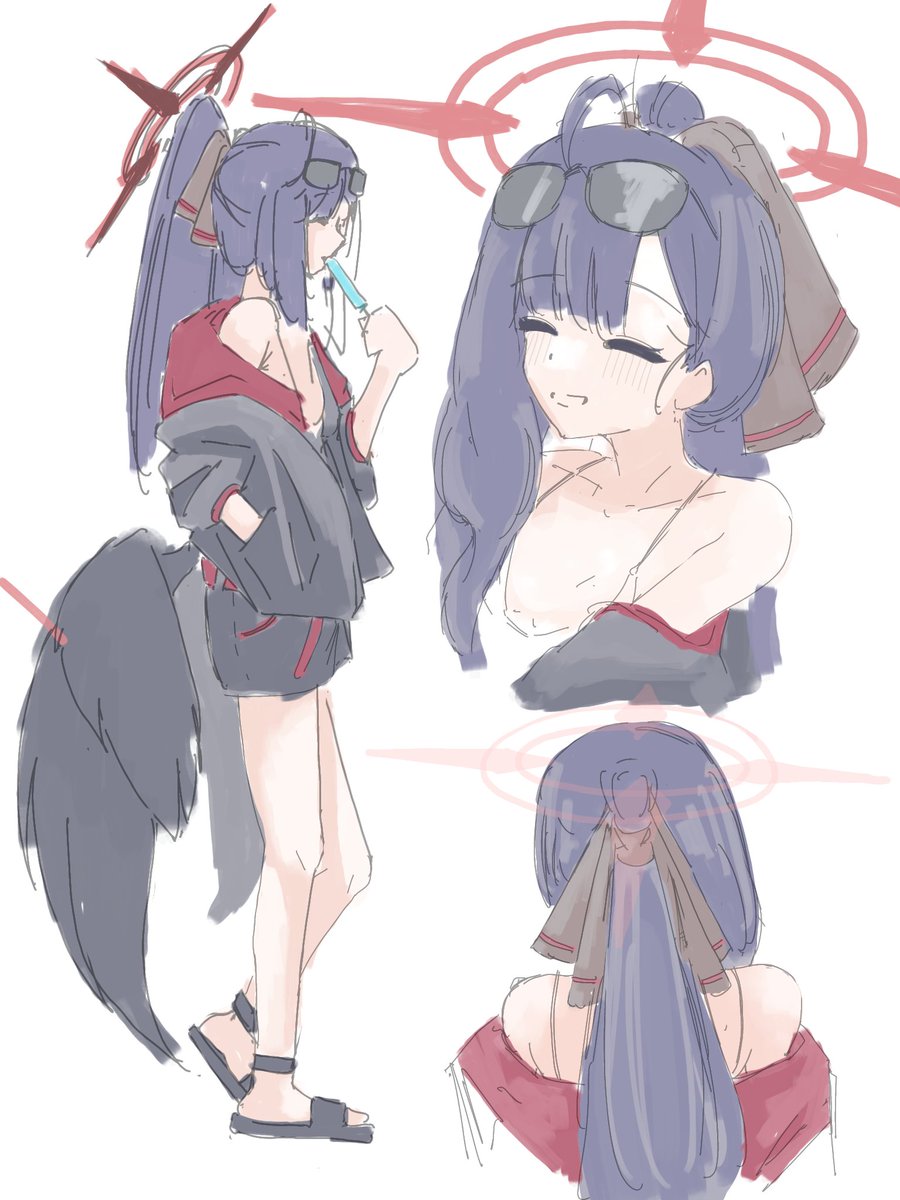 Ribbon hairtie on Ichika swimsuit