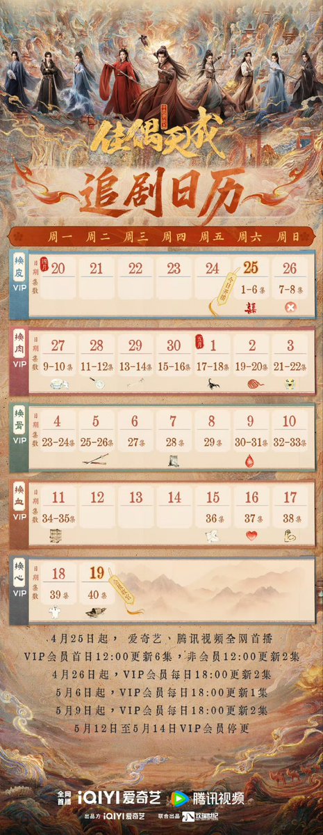 ออนแอร์วันนี้แล้วนะ (25 เม.ย.)

วันแรก เริ่มเวลา 11.00 น.(ไทย)
ปล่อย 6 ตอนรวด

ต่อไป ออนเวลา 17.00 น.(ไทย)
วันละ 2 ตอน

ซีรีส์เรื่อง #FateChoosesYou
ช่อง iQIYI x Tencent  จำนวน 40 ตอน
นำแสดง #เหรินเจียหลุน #หวังเฮ่อรุ่น

#คู่สรรสวรรค์สร้าง
#佳偶天成

#Aei1689SubTh
#1689AeiFanclub