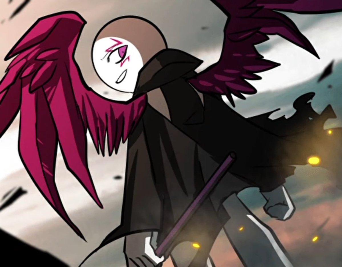 He does have a wing hole in the main story, it's so cute