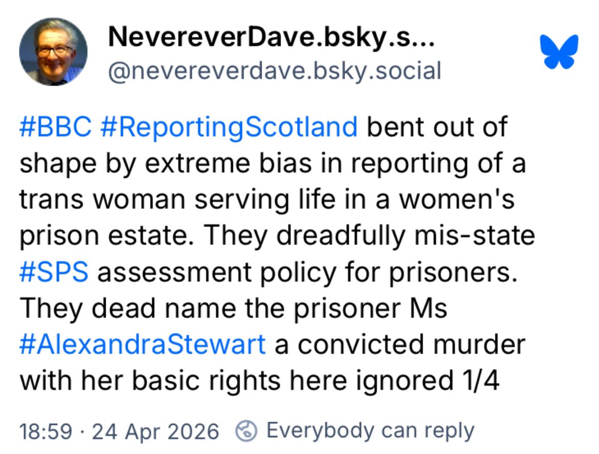 In all of human history, only in gender ideology have brutal murderers accused of sexually assaulting vulnerable women in prison ever been the victims deserving of sympathy.