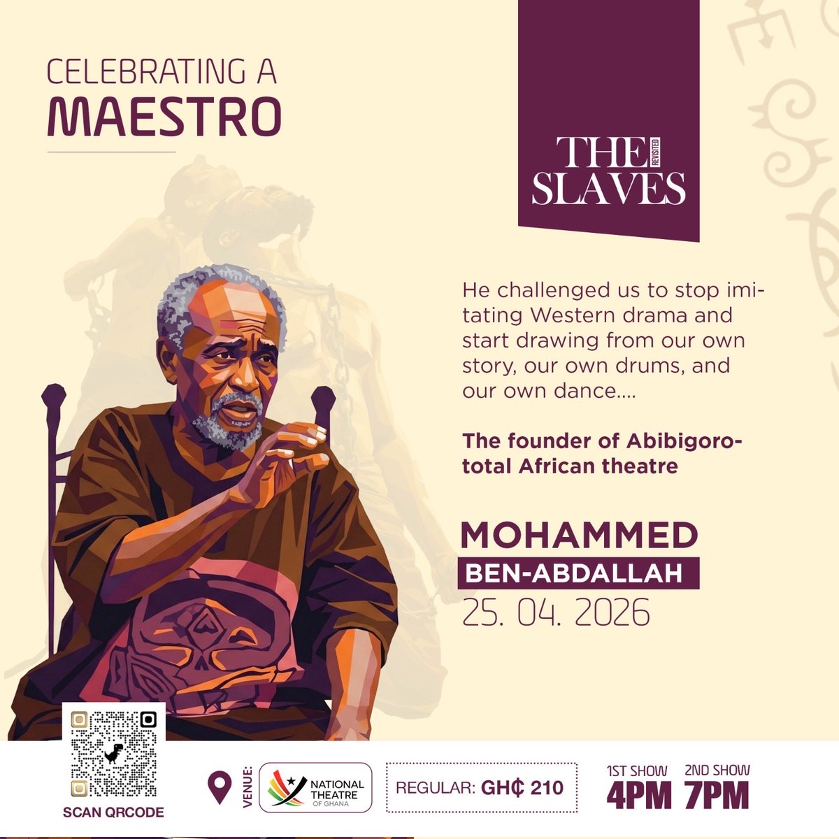 theslaves2026's tweet image. #theslaves production is today. 4PM &amp;amp;7PM
This is something you cannot miss. 

#reparation #theatre #mahama #slavesrevisited

South Africans Dumsor Rockets 
Sam George | LeBron Real Betis VERSATILE COCO Lakers HEADLINER | TYCLEV | VOTE TYCLEV AND COCO