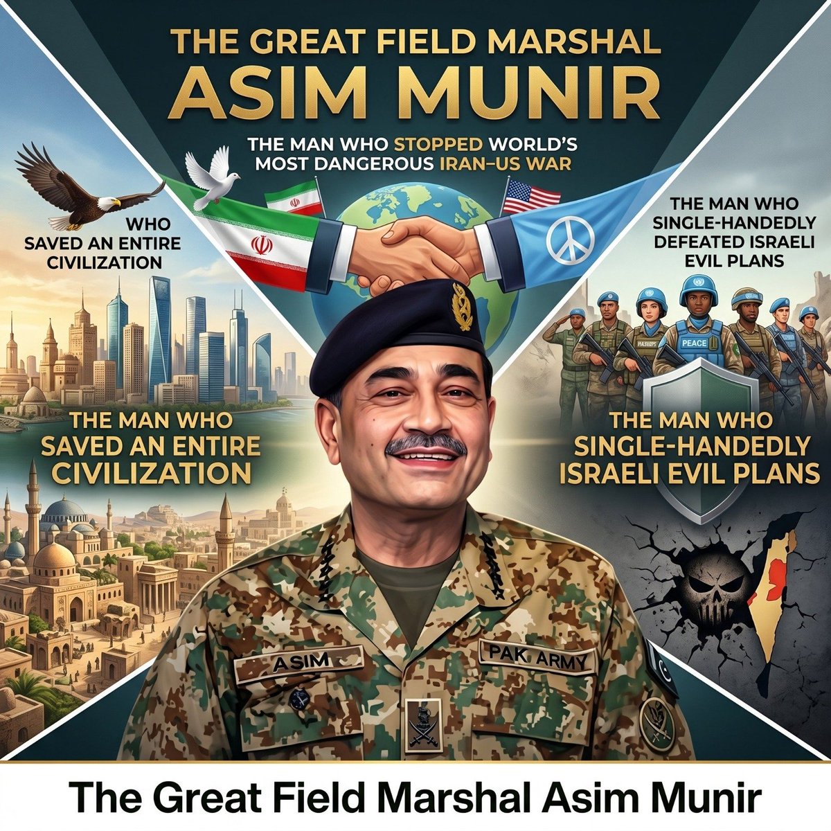 shaziia_tweets's tweet photo. CDF Asim Munir understands that preventing conflict is the greatest victory. His consistent push for balance is making a lasting impact on regional peace. #CDFAsimMunirSavedWorld #CDFAsimMunirAvoidedWW3 https://t.co/9sbYsZPeNA