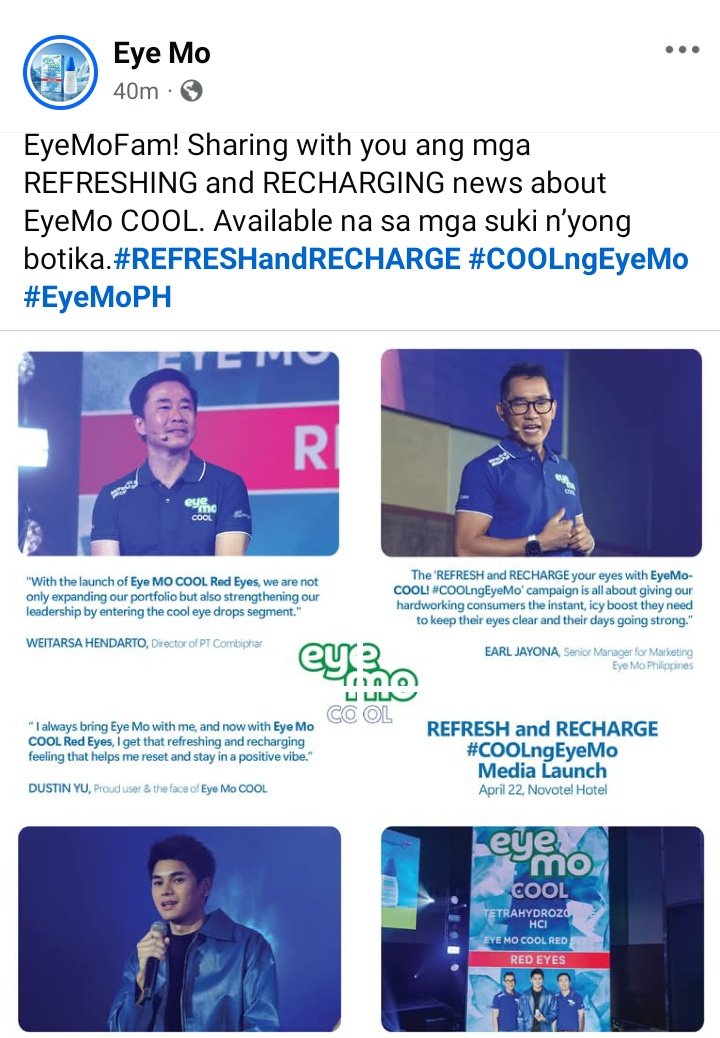MamiRose_ATIN's tweet photo. EyeMoFam! Sharing with you ang mga REFRESHING and RECHARGING news about EyeMo COOL. Available na sa mga suki nโyong botika.#REFRESHandRECHARGE #COOLngEyeMo #EyeMoPH
Let's show our support sa endo ni Dustin. Please click the link and engage:
https://t.co/StBD7HucjN https://t.co/Rj04wnyWur