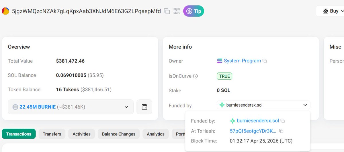 soulscan07's tweet photo. Found a good narrative!!

$BURNIE top 3 holder funded by this wallet (1ztxSgRi7bV7kR51QNxaFHBx3DvDzr7J5bbhCptn6E8)
https://t.co/qyoQ6xZ3sC

The wallet that funded $BURNIE top 3 holder launched $BURLIEN this might be something 👀
https://t.co/2G6epMKRKv

@BurnieSendersX @toly 

$BURLIEN

7x651tSn1GNkUv2AyfnjEsR28i1szgcGfFwg2DUwpump