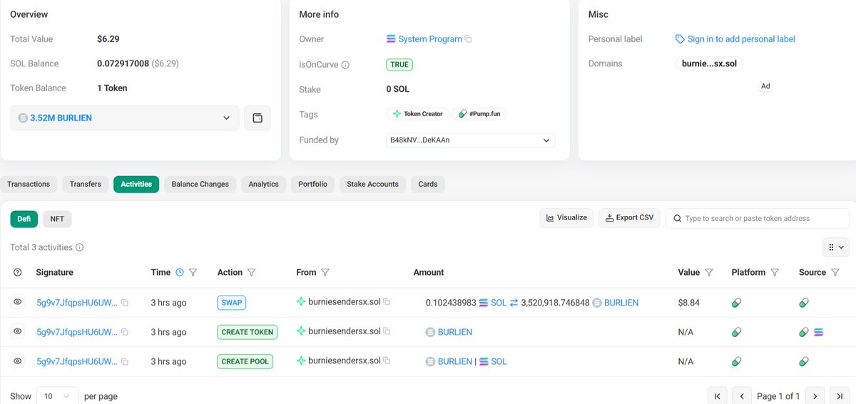 soulscan07's tweet photo. Found a good narrative!!

$BURNIE top 3 holder funded by this wallet (1ztxSgRi7bV7kR51QNxaFHBx3DvDzr7J5bbhCptn6E8)
https://t.co/qyoQ6xZ3sC

The wallet that funded $BURNIE top 3 holder launched $BURLIEN this might be something 👀
https://t.co/2G6epMKRKv

@BurnieSendersX @toly 

$BURLIEN

7x651tSn1GNkUv2AyfnjEsR28i1szgcGfFwg2DUwpump