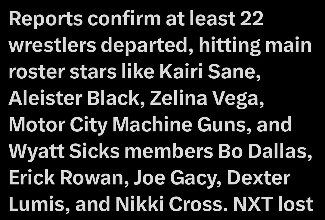This is INSANE! Kairi literally had a storyline going. The Wyatt Sicks were never properly utilized, in my opinion, which is ashame. Aleister &amp; Zelina had a good thing going then poof, disappeared.