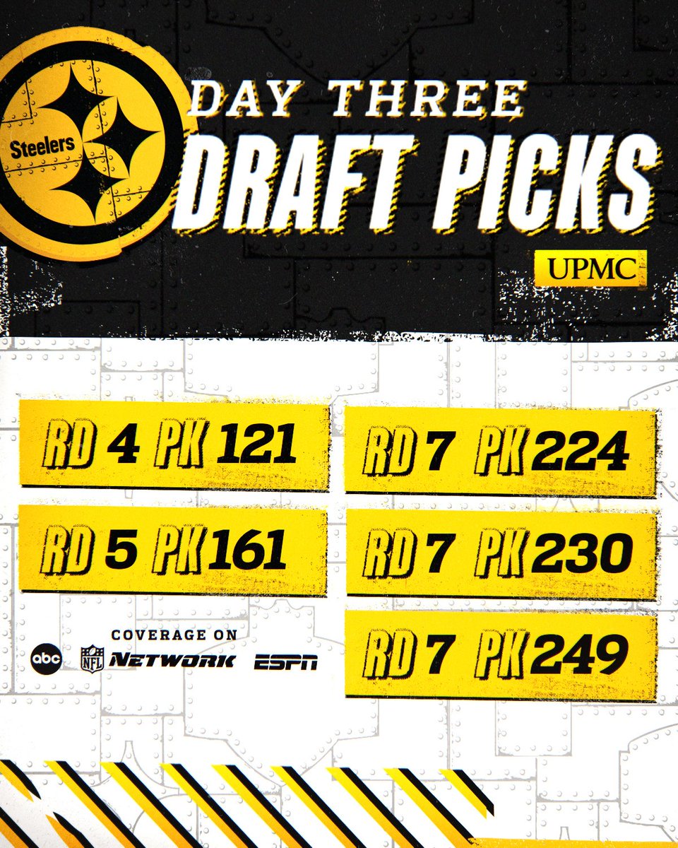 Steelers scheduled picks for day-three #Steelers #NFL