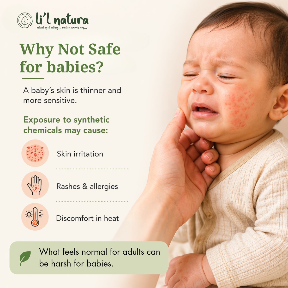 LilNatura34352's tweet image. Your baby’s skin deserves better.
Not every cute outfit is safe. Choose soft, natural fabrics that protect delicate baby skin.
🌐 littlenatura.com
📞 +91 7539980199
#littlenatura #babywear #babycare #safeclothing #chemicalfree #babyskincare