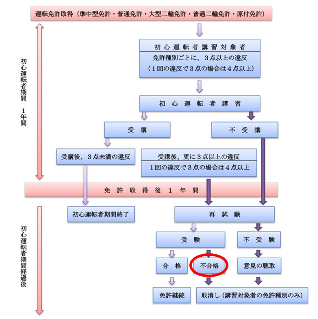 一応こういう状況。免停じゃなくて免許取消。