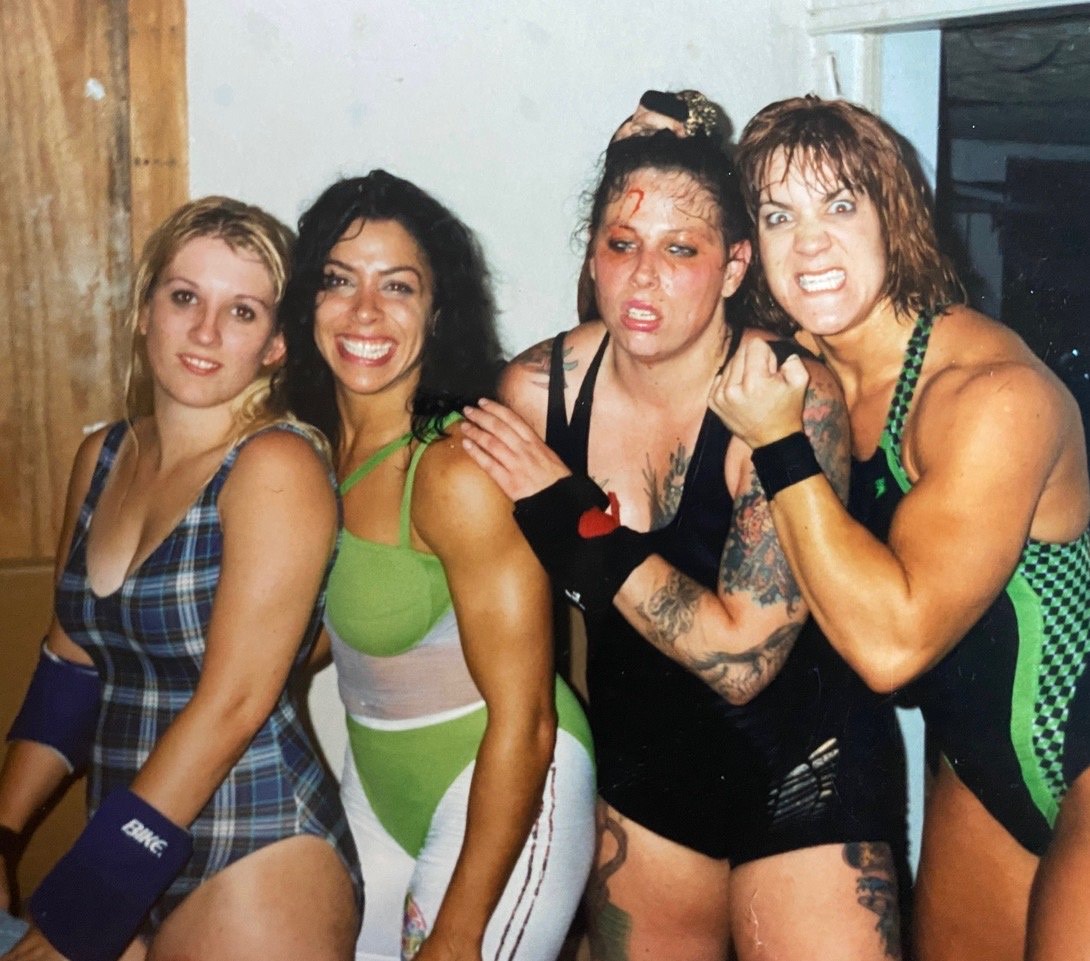 ChrisBergstro14's tweet photo. Heather McMasters, Riptide, Pyscho Cybil and Joanie Lee (Chyna) https://t.co/4nAJJzCF9u