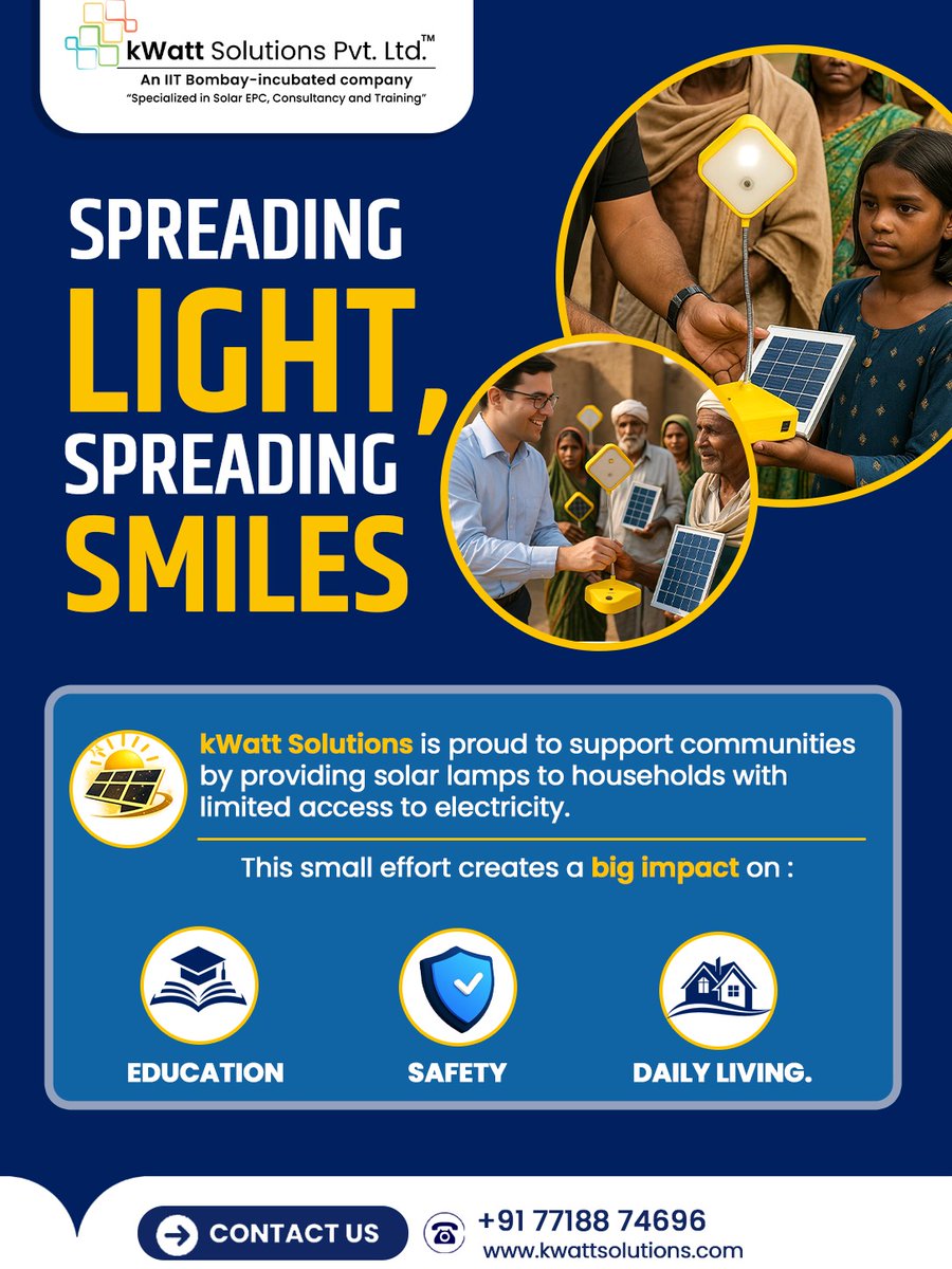 kwatt_solutions's tweet image. Spreading light, spreading smiles 🌞
Empowering lives with solar energy for a brighter and sustainable future.

📞 +91 77188 74696
🌐 kwattsolutions.com

#SolarEnergy #GoGreen #SustainableFuture #SolarPower #CleanEnergy #kWattSolutions #RenewableEnergy #MakeADifference