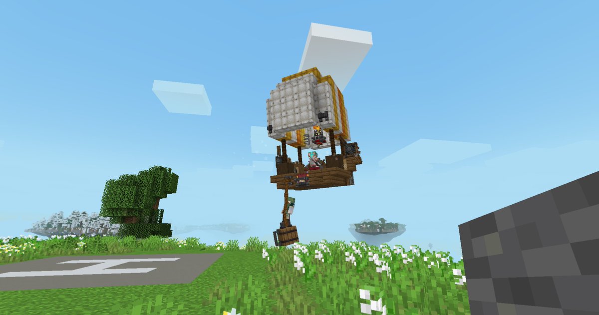 NonbiriCreate's tweet photo. 飛行船クロワッサン号、発進
#Minecraft #CreateMod https://t.co/qQ1dboc8Vr