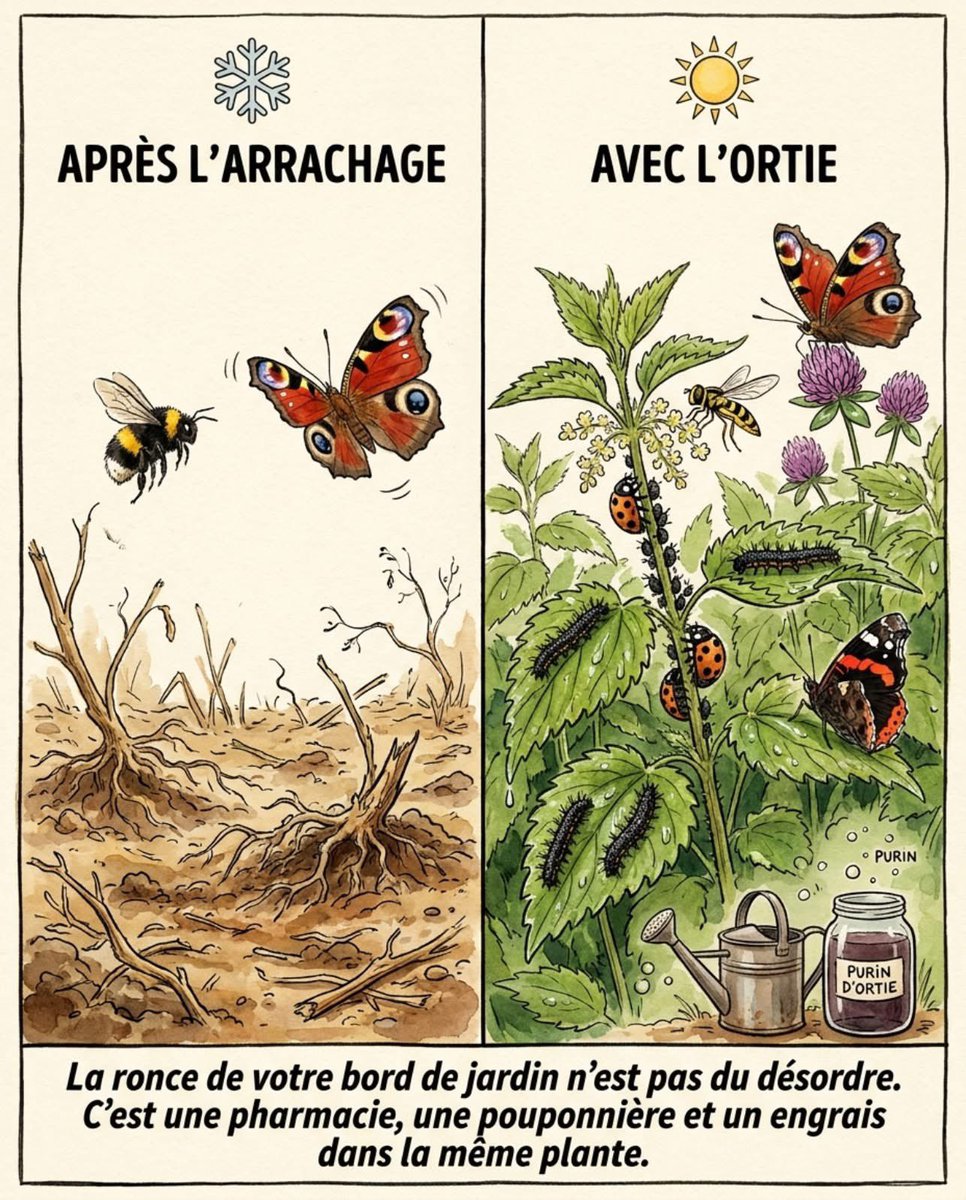 Urtiga

A urtiga é a planta mais arrancada das bordas dos jardins e provavelmente a mais indispensável.

Cortam-na, arrancam-na com a enxada, tratam-na com herbicida. 
E, a cada vez, eliminam o único local de postura de três espécies de borboletas em declínio e um dos melhores