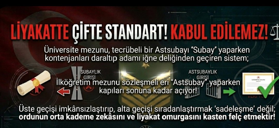 astsubayhak's tweet photo. Sene bu çifte standarda bir dur de. Liyakatsız Astsubay Liyakatsız Ordudur. @tcbestepe @tcsavunma @TBMMresmi @temadankara
#Astsubay #TSK #Liyakat #MilliBeka https://t.co/rzcWImKS4g