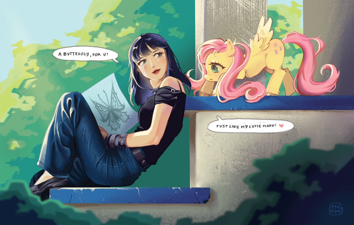 jane margolis x fluttershy crossover!!! first time drawing in a bit