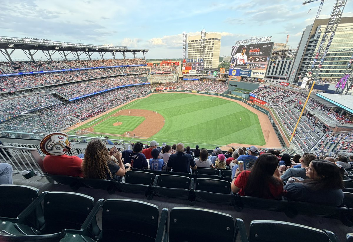 CreativeATL's tweet photo. Fun night @Braves vs @Phillies over @TruistPark for #starwars night! ⚾️ 🍻 

#bravescountry https://t.co/VYLMnEpKlt