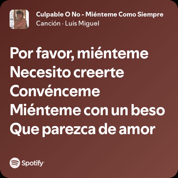 Preciosa playlist, la amo.
También quiero agregar la de Culpable o no de Luismi. (?)