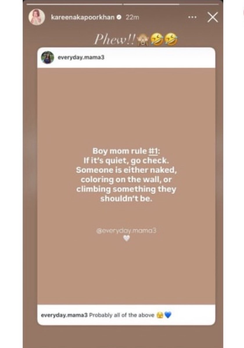 TeamTFW's tweet image. Kareena Kapoor Khan gives a hilarious peek into moms life as she reshared a relatable post on her Instagram story👀
•
•
•
•
•
•
•
#tfw #TheFansWorld #KareenaKapoorKhan #Momlife #Bollywoodmom
