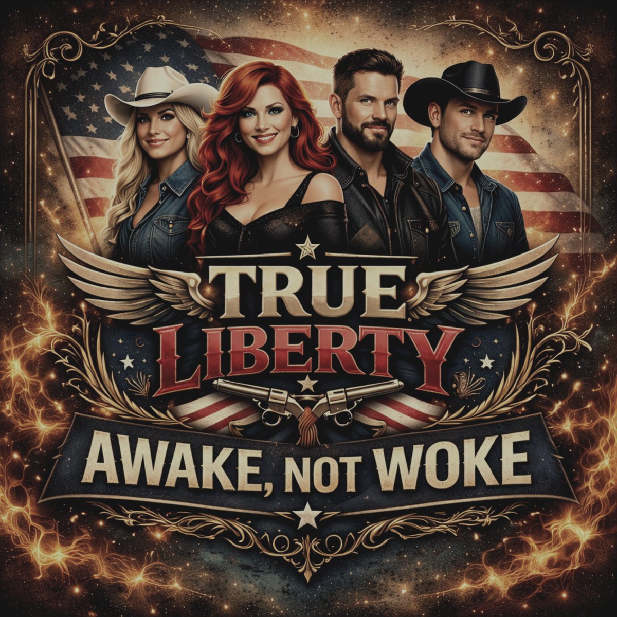 TrueLibertyBand's tweet photo. It started as a few songs. It turned into a statement.

“Awake, Not Woke” is out now.

Country, straight talk, no filters.

🎧 Spotify: https://t.co/uzBQXQc1Oq
🎧 Apple Music: https://t.co/KlSgxshVQb
🎧 YouTube: https://t.co/PrrghMmpvK https://t.co/tF0gqlLZDO
