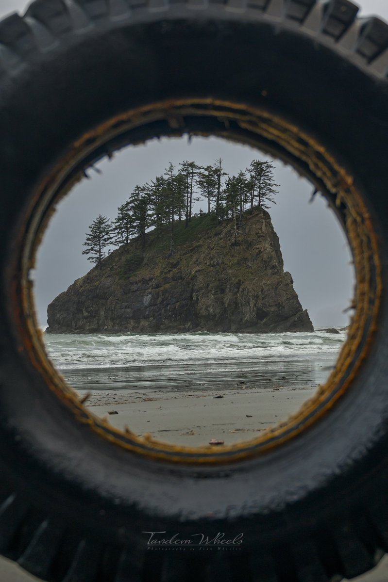 wheeler244's tweet image. Our son Wyatt found this old tractor tire on Second Beach back in January, which probably weighed around 100 lbs, stood it on end, waved his hands, and hollered at us to come take a photo! 📸  I'm glad he thought of this composition. 👏 #wawx #pnw #lapush