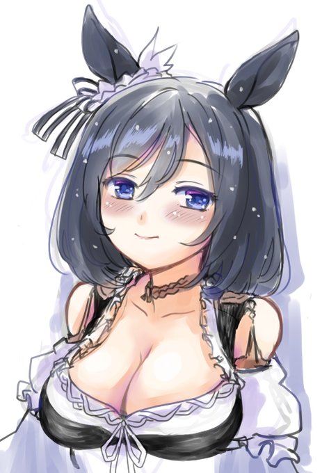 進捗状況:お絵描き着手 Skebでのご依頼で大人に成長しカクテル片手に現役時代の勝負服モチーフの水着姿のエイシンフラッシュを描かせていただいています 普段はラフから始めるのですが、今回は仕上げ段階に描くはずの小物まわりから着手しております なのでバストアップのフラッシュをペタリ