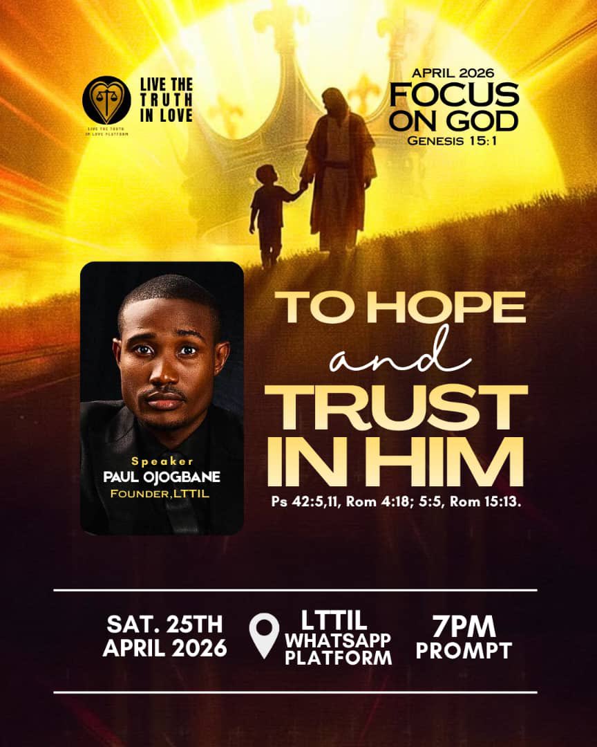 LiveTruthInLove's tweet photo. ⚖️♥️

Tonight we're having a session on: To Hope &amp; Trust In Him

Psalms 42:5,11, Romans 4:18; 5:5, Romans 15:3.

The time is 7pm! Join us! 🙏 https://t.co/8UwswuGFXw