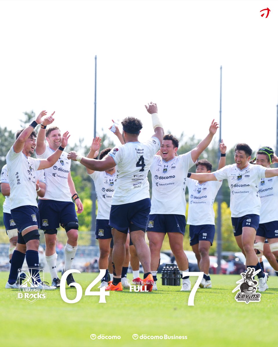 UrayasuDRocks's tweet photo. 🌑𝐅𝐔𝐋𝐋 𝐓𝐈𝐌𝐄🌕
【2025-26シーズン トレーニングマッチ】
🆚ヤクルトレビンズ戸田🦌⚡️
64-7で勝利しました。

最後まで熱い応援を、ありがとうございました🤝

#ToughToBeat #一枚岩で頂へ
#drocks #浦安drocks https://t.co/OodOYtdQ3J