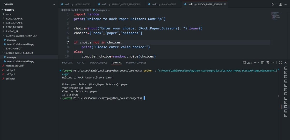 Today I built two simple Python projects. Project 5: Drink Water ...