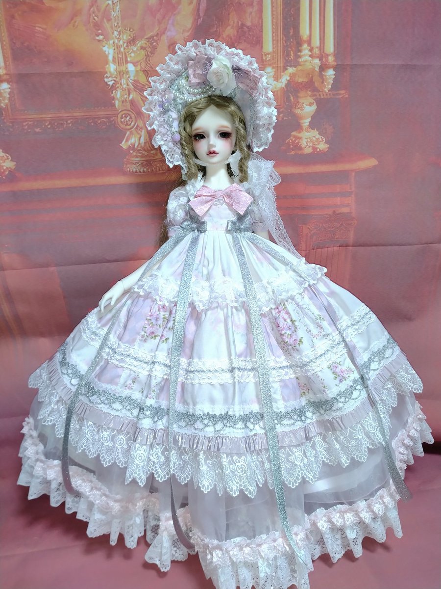 lemuliadool2005's tweet photo. SD、SD13、SDgr（S胸）の女の子サイズ。（SDgr（L胸）は着用不可かもしれません。）ワンピースドレス＋パニエ＋ハーフボンネット。1セットのみ。
#ドルパ55 
#ドルパ_ディーラー 
#Lemulia https://t.co/vyaf4fh64z