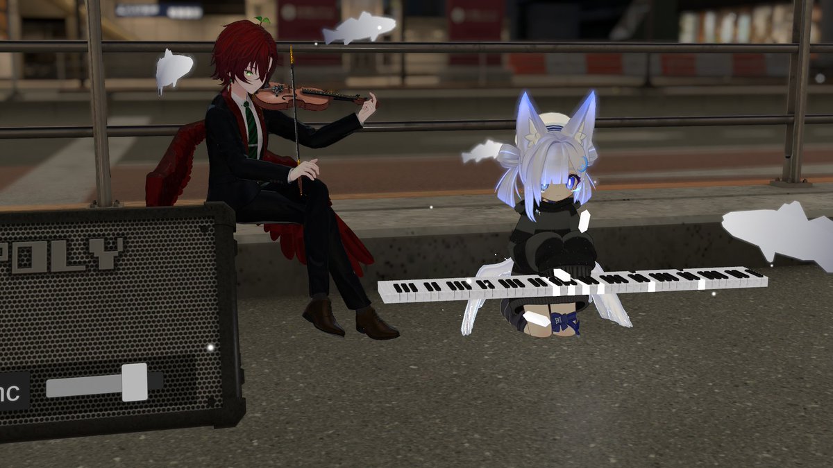 miyabito_vr's tweet photo. 久しぶりに気分が落ち着いてたので昼にVRCインしてたら何やらPhoenixStarさんとBadappleさんの路上セッションやるみたいだったので聞いてました。心地よい素敵な時間でした。 https://t.co/SbzMpQHxNW