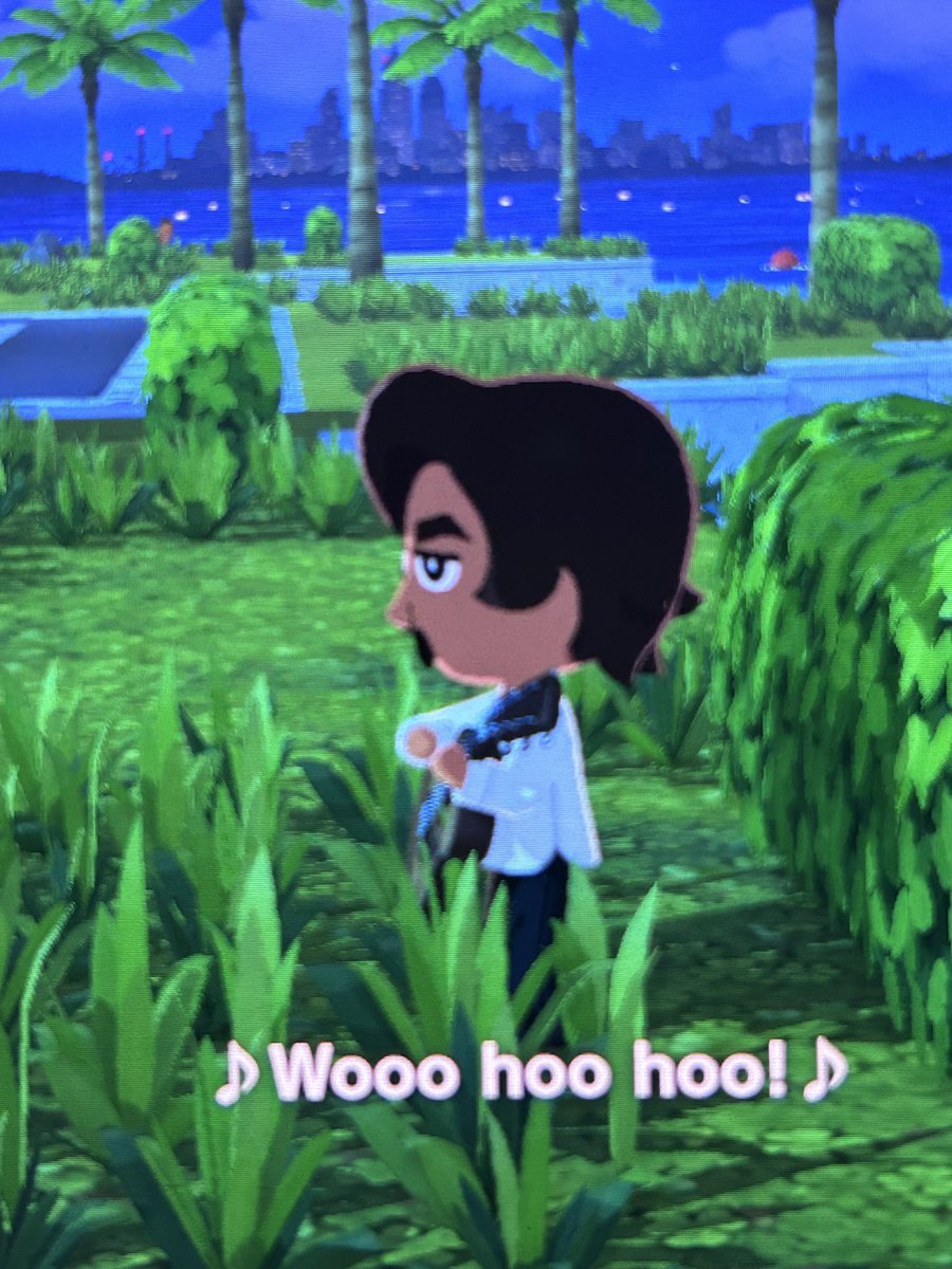 MAJ0RKOOKY's tweet photo. my Andrew mii keeps playing his  guitar and looking at my Chris mii im crying /  / https://t.co/vig6S2Sjon