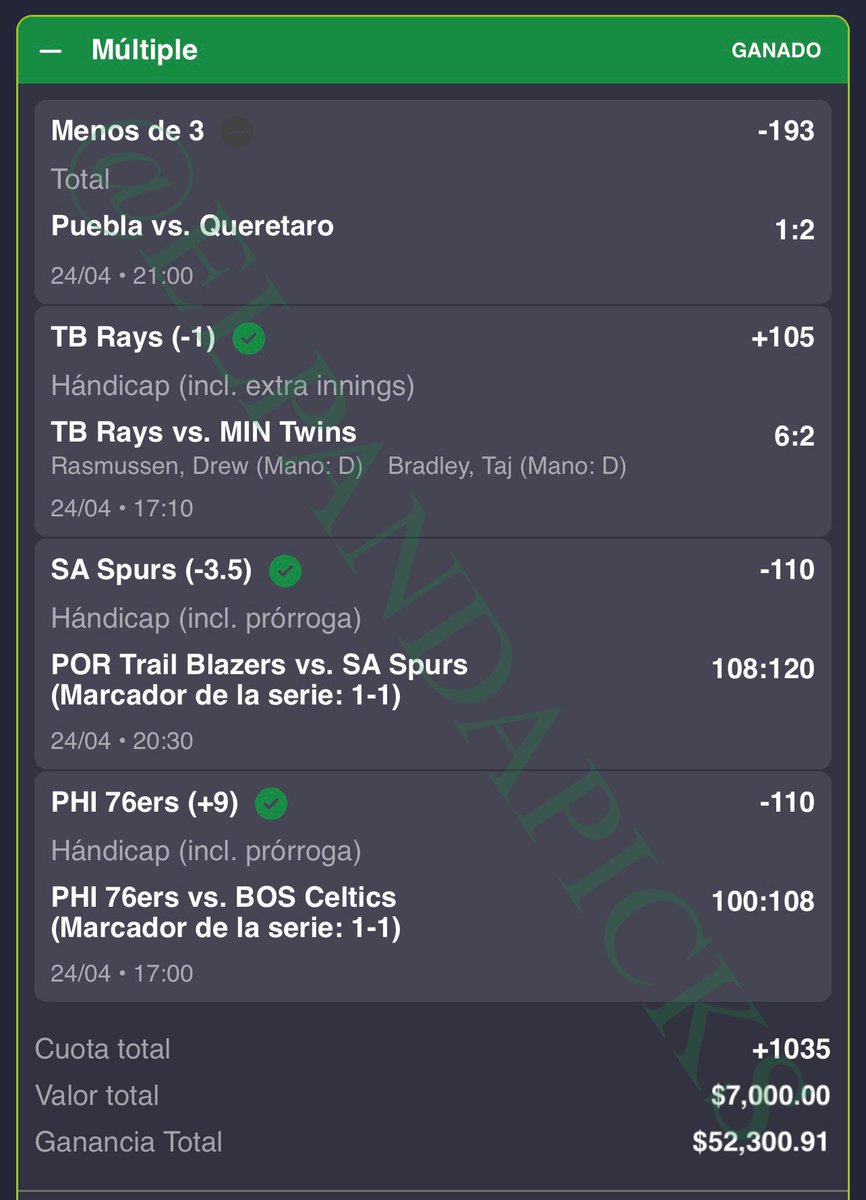 ElPandaPicks's tweet photo. Sinceramente creo que no hay alguien que haya echo tantas locuras como yo en tan solo 2 años…

Solamente HOY pegue 3 Parlays +1035✅ +472✅ +261✅
Más de $100,000 Pesos Ganados 💰💰💰

En 10 Días he Cobrado 11 Parlays ✅ , Necesito sentarme y revisar cuánto he ganado en estos últimos días; de verdad es una locura lo que he logrado. Hoy me dio mucha nostalgia, porque he ayudado a ganar a mucha gente, como lo hice hoy. Ese parlay que les compartí lo metió mucha gente… y ganaron.

Gracias a Todos los que se la pasan apoyando 🐼❤️

Voy a Regalar $12,000 Pesos 🎁💸 entre los Likes ❤️y Rt’s 🔄 de este Post‼️