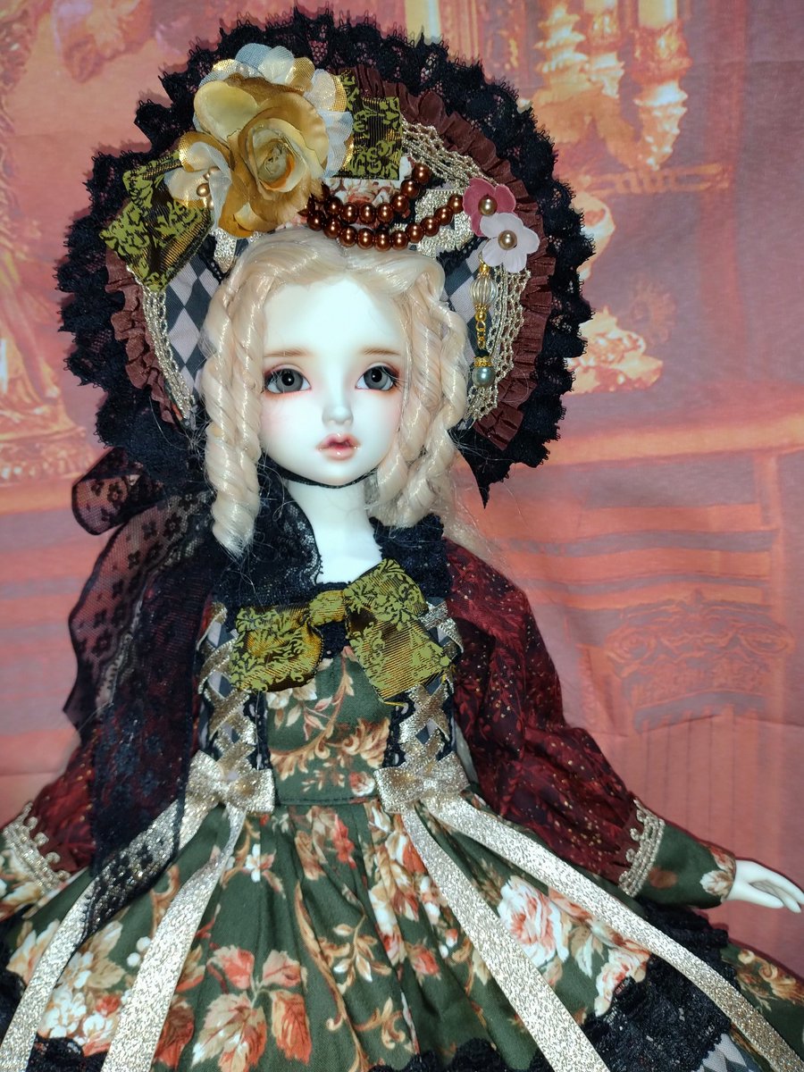 lemuliadool2005's tweet photo. SD、SD13、SDgr（S胸）の女の子サイズ。袖丈をgrボディに合わせました。（SDgr（L胸）は着用不可かもしれません。）ワンピースドレス＋パニエ＋ハーフボンネット。1セットのみ。
#ドルパ55 
#ドルパ_ディーラー 
#Lemulia https://t.co/ntwY4S7YBk