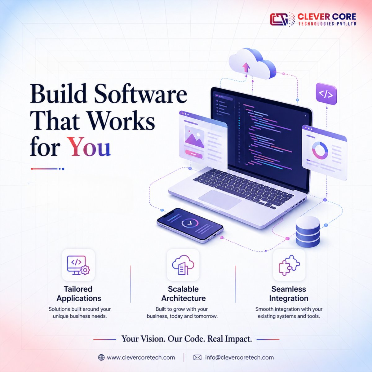 clevercoretech's tweet image. Build software that truly works for your business.

Your vision. Our code. Real results.

#SoftwareDevelopment #CustomSoftware #TechSolutions #DigitalTransformation #ScalableSystems #Innovation #CleverCoreTech
