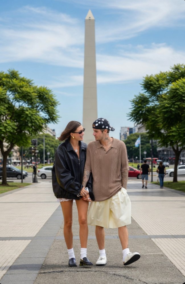 SwagNewAlbum's tweet image. Justin Bieber y Hailey Bieber posando en el Obelisco hoy está tarde 🟡 

#Swag #Tendencia #Argentina