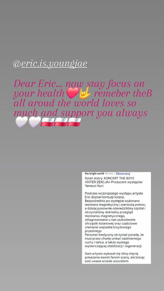 e6V6a's tweet image. Dear Eric... now stay focus on your health❤️🤟 remeber theB all aroud the world loves so muchu and support you always🤍🤍🇵🇱🇵🇱🇵🇱 #theboyz #interzection #staysafe #eric #theboyzeric
