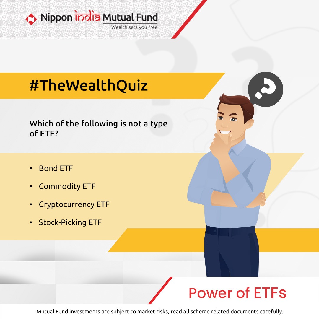 NipponIndiaETF's tweet image. Nippon India ETF brings you an exciting initiative to test your ETF Quotient every week.

So go ahead, leave your answer in the comments.

Let’s Learn, Enjoy &amp;amp; Spread Knowledge.

#Investment #Savings #FinancialGoals #ETF