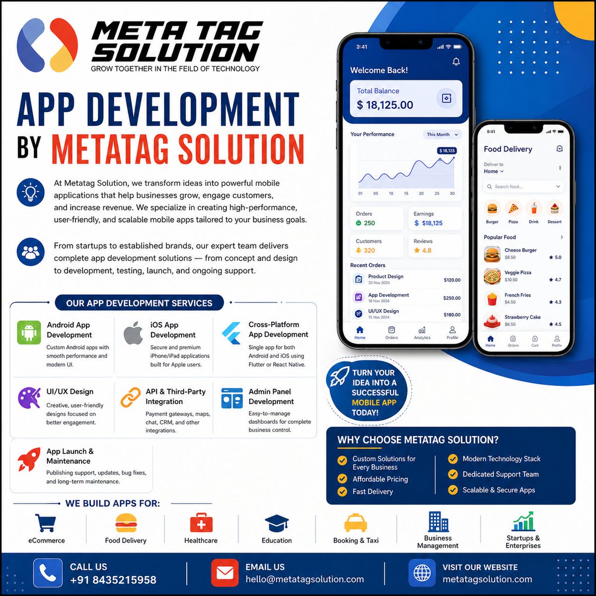 METATAGS0LUTION's tweet image. Build your dream app with Metatag Solution!  Custom Android, iOS &amp;amp; Cross-Platform apps that grow your business.📞 +91 8435215958
🌐 metatagsolution.com#AppDevelopment #MobileApps #Startup #MetatagSolution