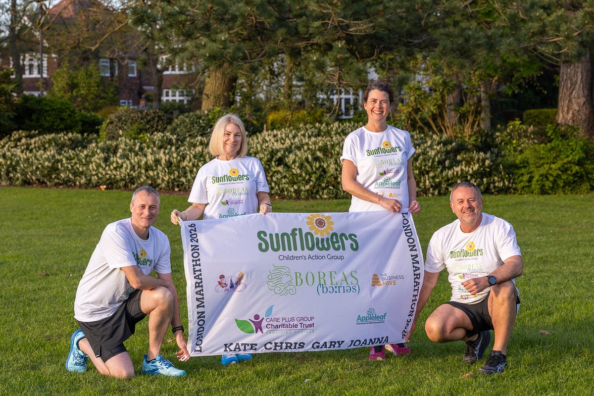 Sunflowerslocal's tweet photo. THE BIGGEST THANK YOU TO OUR MAJOR SPONSORS for the #TCSLondonMarathon

On behalf of Kate, Chris, Gary and Joanna, a very big thank you to our main sponsors, Boreas Contracts, The Business Hive, Once Upon a Party, Care Plus Group and Appleleaf Accountants. 

THANK YOU! https://t.co/wPs8y8gLdu