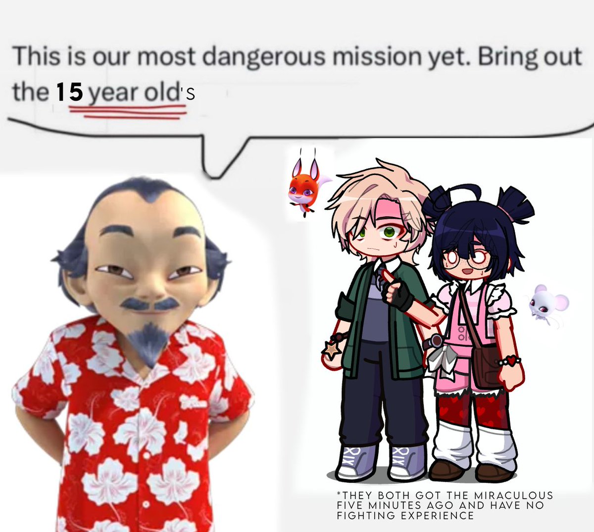 Chat_Mouse's tweet photo. Some AU lore + Marinette and Adrien's designs https://t.co/oQkCqnMcUC