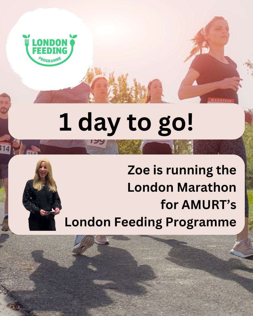AMURTUK's tweet photo. Zoe is running the London Marathon for AMURT's London Feeding Programme https://t.co/HwJ1Kk6g22 https://t.co/XTmZuP3A3z