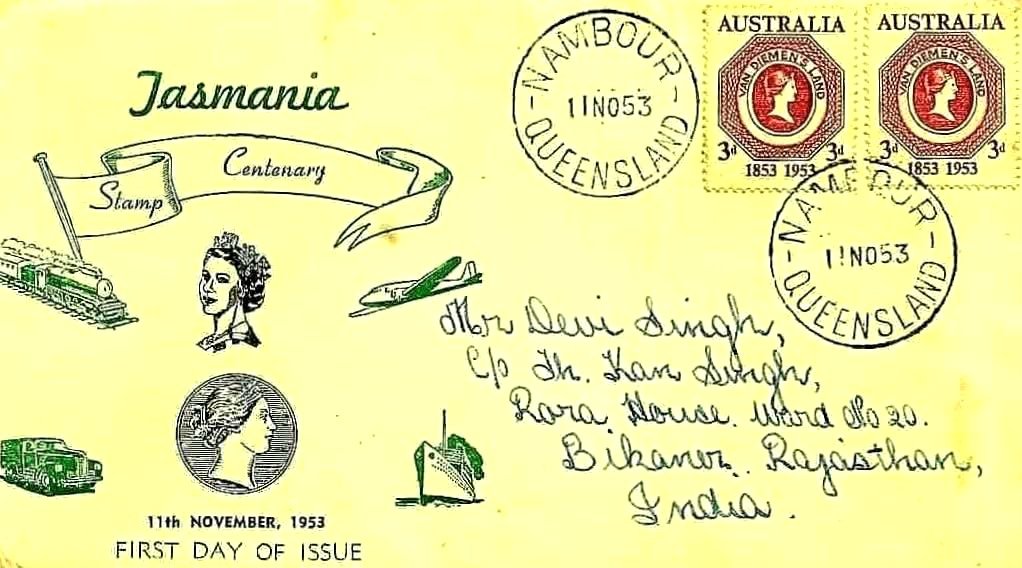 My collection.
Australia ,Tasmania.
dt 11.11.53.
#Philately.
