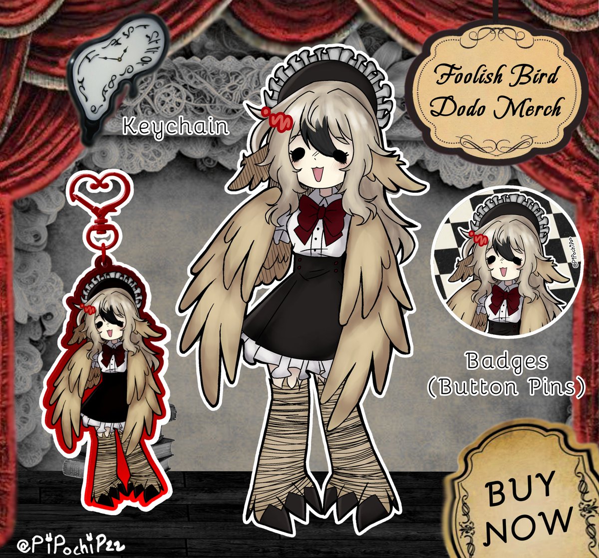 PiPochipzz's tweet photo. New Dodo products are now available in my ACGGOODS store! [https://t.co/1QC5D77TV3] There are pins, keychains, acrylic stands, and other items from Black Souls and other fandoms; more coming soon (´｡• ᵕ •｡`) ��
 #BlackSouls #BLACKSOULS #BLACKSOULSII #BlackSouls2 #DarkFantasy https://t.co/UbWKAXLU0B