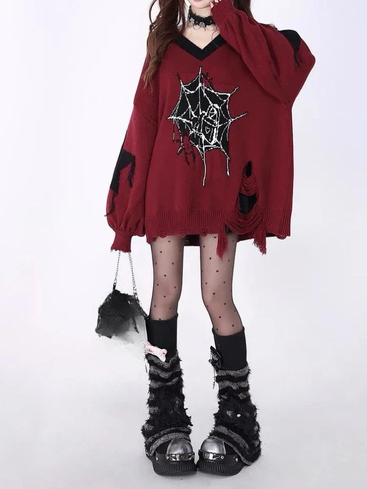 SpiteVtuber's tweet image. I just received Black/ Red Oversized Grunge Spider Sweater - Red  by Rags n Rituals from hylian_nomad via Throne. Thank you! throne.com/spitevtuber #Wishlist #Throne