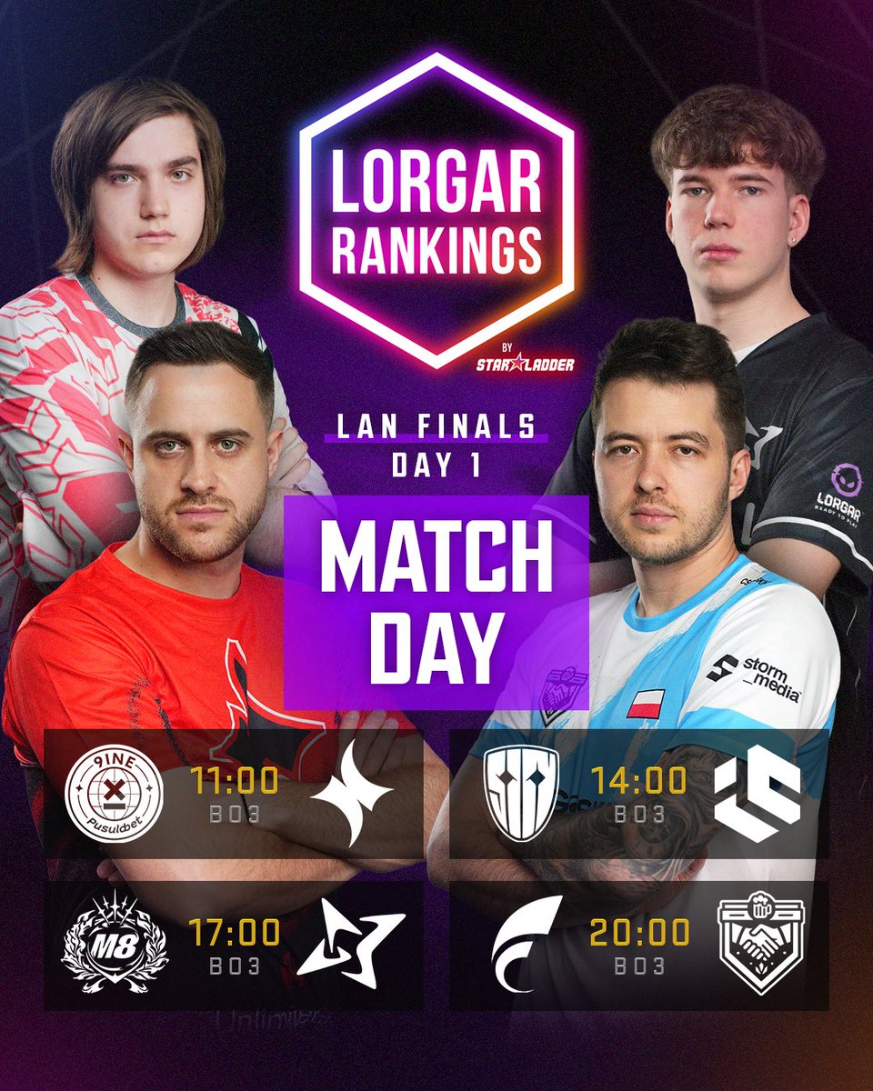 StarLadder_CS's tweet image. 🔴 LORGAR RANKINGS LAN Finals Day 1! 

The fight for $50k is underway, only 2 days to win it. Tune in 
👉 kick.com/starladder
👉 twitch.tv/starladder_cs_…
👉 youtube.com/@starladder_cs…

#LORGAR #LORGARRankings #Esports