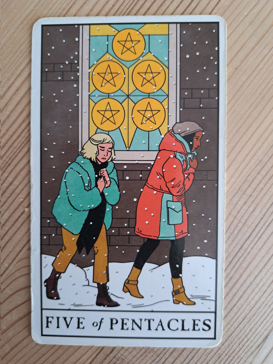 Laurajk32's tweet image. Today's card is 5 of Pentacles 

Sometimes we look for the answers to our problems in all the wrong places. 

#answers #search 

#tarot #tarotmessage #LauraJK32