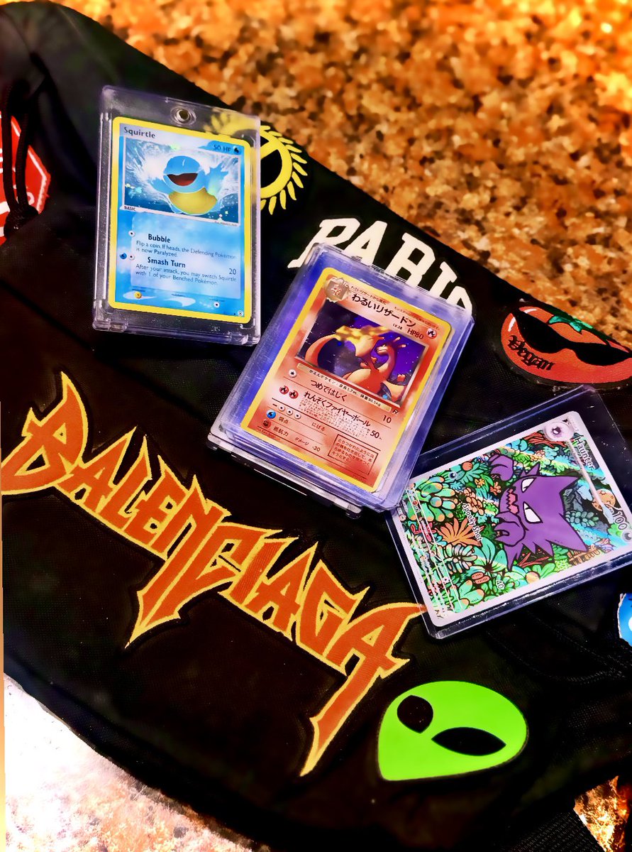 webcamone's tweet image. vintage | 2000s | modern 

might have to cop another nirvana squirtle…$120 is basically free

#Pokémon #squirtle #charizard #haunter